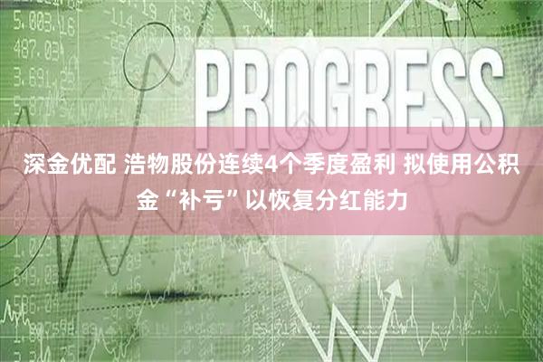 深金优配 浩物股份连续4个季度盈利 拟使用公积金“补亏”以恢复分红能力